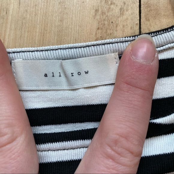 All Row black and white stripped Ruffle tee - Picture 3 of 6